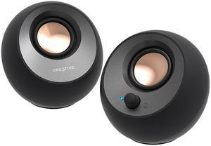 Creative Pebble V3 2.0 Bluetooth Speaker System - 8 W RMS - Black - Desktop - 100 Hz to 17 kHz - USB