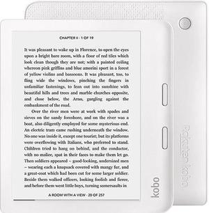 Kobo Libra 2 White eReader Bundle with Red SleepCover, AC Adapter 7 32GB  NEW