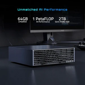 GIGABYTE AI TOP ATOM Personal AI Supercomputer, Arm Cortex-X925 + Cortex A725, NVIDIA® Blackwell Architecture, DGX Spark, 64GB LPDDR5X, 2TB PCIe 4.0 NVMe SSD, NVIDIA DGX™ OS, Black GIGABYTE AI TOP ATOM Personal AI Supercomputer, Arm Cortex-X925 + Cortex A725, NVIDIA® Blackwell Architecture, DGX Spark, 64GB LPDDR5X, 2TB PCIe 4.0 NVMe SSD, NVIDIA DGX™ OS, Black