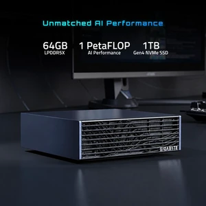 GIGABYTE AI TOP ATOM Personal AI Supercomputer, Arm Cortex-X925 + Cortex A725, NVIDIA® Blackwell Architecture, DGX Spark, 64GB LPDDR5X, 1TB PCIe 4.0 NVMe SSD, NVIDIA DGX™ OS, Black GIGABYTE AI TOP ATOM Personal AI Supercomputer, Arm Cortex-X925 + Cortex A725, NVIDIA® Blackwell Architecture, DGX Spark, 64GB LPDDR5X, 1TB PCIe 4.0 NVMe SSD, NVIDIA DGX™ OS, Black