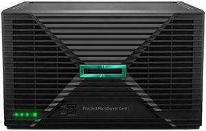 HPE ProLiant MicroServer Gen11 - Ultra Micro Tower - Intel - Xeon - E-2434 - 3.4GHz - Quad-Core - 5GHz - DDR5 - 16GB RAM - 4400MHz - Power Supply - 180Watt - Gigabit Ethernet- MFG# P68821-001