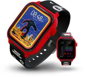 Space Invaders Retro Gaming Smart Watch, Selective Tech, Red Bezel, Non-Connected, Built-in Space Invaders™ Game, Custom Watch Faces, Classic Arcade Sound, IP67 Rating