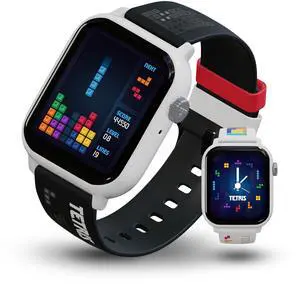 Tetris®: My Play Watch – Retro Gaming Smart Watch with Free Bonus Band, No WiFi or BT, Built-in Tetris®, Custom Watch Faces, Classic Arcade Sound, Heart Rate Monitor, IP67 Water Resistant.