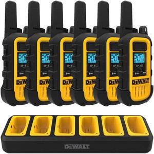 Dewalt Heavy Duty 6 DXFRS300 Radios with 6 Port Charger Black  Yellow