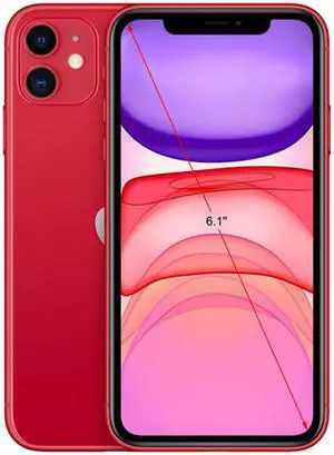 Apple iPhone 11 64GB, Refurbished Unlocked Cell Phone, Red - Very Good Condition