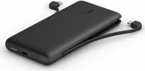 BELKIN BOOST CHARGE Plus Black 10000 mAh 10K USB-C Power Bank with Integrated Cables BPB006BTBLK