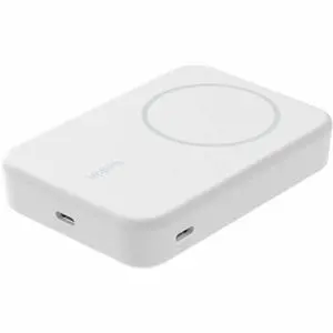 Belkin BoostCharge Pro Magnetic Power Bank with Qi2 15W 10K - 10000 mAh - 2 x USB - White - BPD008btWH Belkin BoostCharge Pro Magnetic Power Bank with Qi2 15W 10K - 10000 mAh - 2 x USB - White - BPD008btWH