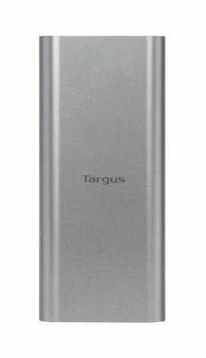 Targus 140W USB-C Portable Power Bank - Lithium Ion (Li-Ion) - 24000 mAh - 140 W - USB Type-C Connector - 3x USB - Silver - APB081GLZ Targus 140W USB-C Portable Power Bank - Lithium Ion (Li-Ion) - 24000 mAh - 140 W - USB Type-C Connector - 3x USB - Silver - APB081GLZ