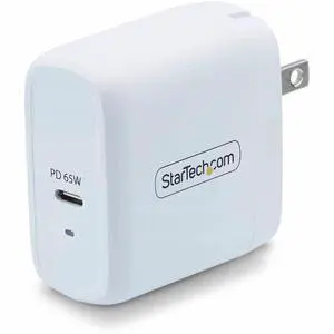 StarTech 65W USB-C Laptop Charger - GaN Charger with Power Adapter Brick - - Up to 65W of USB-C PD 3.0/2.0 - 1065NW-WALL-CHARGER StarTech 65W USB-C Laptop Charger - GaN Charger with Power Adapter Brick - - Up to 65W of USB-C PD 3.0/2.0 - 1065NW-WALL-CHARGER