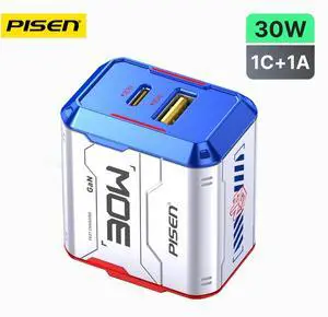 PISEN-Gamer Lite 30W 2-Port GaN Fast Charger Set PISEN-Gamer Lite 30W 2-Port GaN Fast Charger Set
