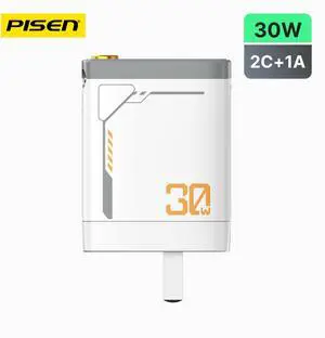PISEN 30W GaN Fast Charging Retractable Wall Charger Set White (US) PISEN 30W GaN Fast Charging Retractable Wall Charger Set White (US)