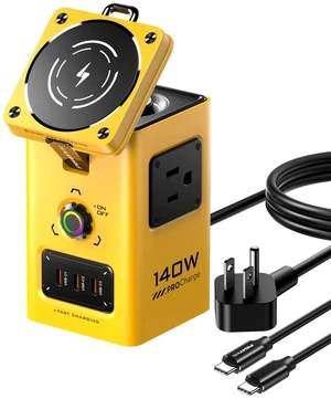 PISEN 140W GaN Qi2 MagSafe wireless 8-in-1 charging stastion (KF27/ Yellow) PISEN 140W GaN Qi2 MagSafe wireless 8-in-1 charging stastion (KF27/ Yellow)