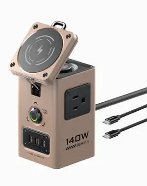 PISEN 140W GaN Qi2 MagSafe wireless 8-in-1 charging stastion (KF27/ Sand) PISEN 140W GaN Qi2 MagSafe wireless 8-in-1 charging stastion (KF27/ Sand)