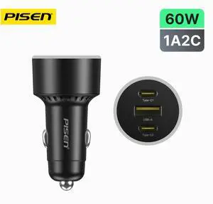 PISEN 60W Multi-port Fast Charging Car Charger 2C1A (TP-C79/Black) PISEN 60W Multi-port Fast Charging Car Charger 2C1A (TP-C79/Black)
