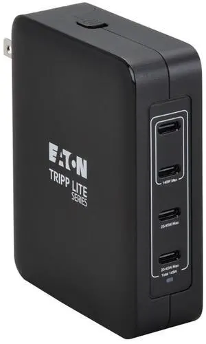 Eaton 4-Port 145W USB-C GaN Charger for Laptops, Tablets and Smartphones | U280-W04-145C4G Eaton 4-Port 145W USB-C GaN Charger for Laptops, Tablets and Smartphones | U280-W04-145C4G
