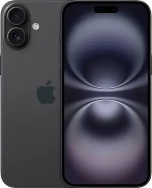 Apple iPhone 16 256GB, Refurbished Unlocked Cell Phone, Black - Very Good Condition