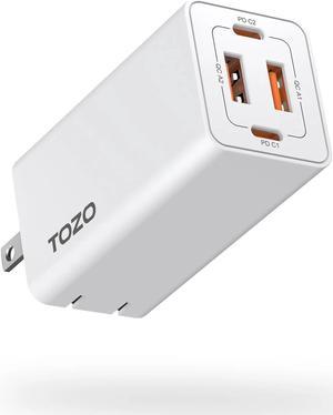 Tozo C2 USB C 65W Fast Foldable Wall Charger - White  C2-WHT