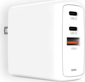 Creative 67W GaN Charger Creative, 3-Port USB GaN Wall Charger with PPS, PD 3.0, and QC 4.0+, RWD067A, White