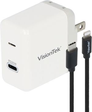 VisionTek 20W USB-C Power Adapter w/ Lightning Cable 901552