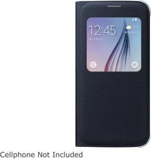 SAMSUNG Black Sapphire Fabric Solid Fabric S-View Flip Cover for Samsung Galaxy S 6 EF-CG920BBEGUS