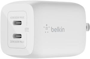 Belkin  BoostCharge Pro Dual USB-C GaN Wall Charger with PPS 65W WCH013DQWH