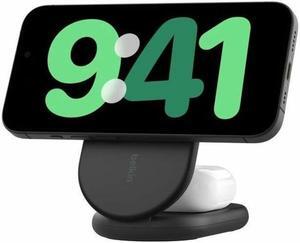 Belkin 2-in-1 Magnetic Foldable Wireless Charger with Qi2 15W, Black