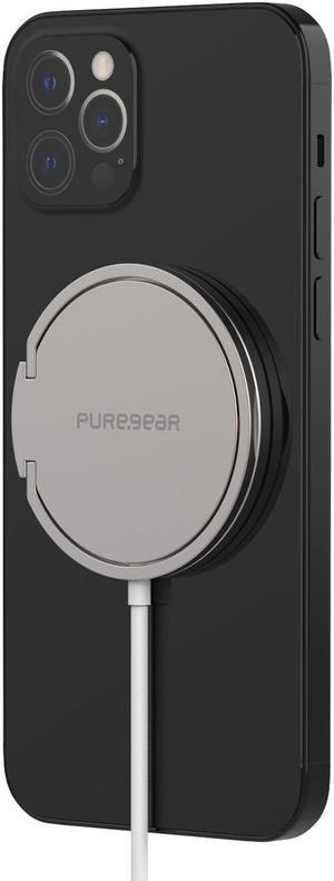 PureGear 15W Magnetic Wireless Charging Pad with Wall Adapter, Silver | 63869PG
