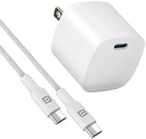 PureGear 30W Single Port USB-C Wall Charger with 4 foot USB-C to USB-C Braided Cable, White | 65183FF
