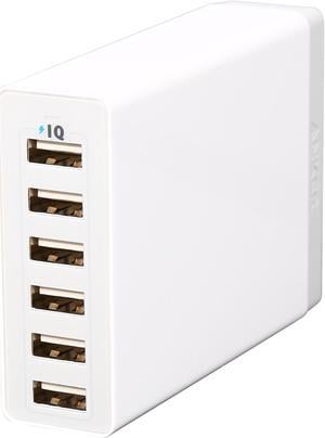 Anker 60W 6-Port Family-Sized Desktop USB Charger with PowerIQ Technology for iPhone, iPad, Samsung, Nexus, HTC, Nokia, Motorola and More (White)