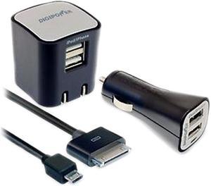 DigiPower IS-AC2DL Black Dual USB Wall Charger Kit