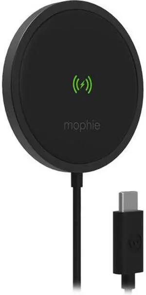 Mophie 401307633 Snap+ Black 15W Wireless Charging Pad for Qi-enabled and Magsafe Compatible Devices