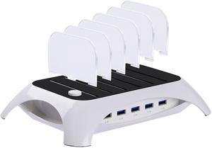 Trexonic TRX-USB5100W White 12A 5-Port USB Charging Station with Dividers