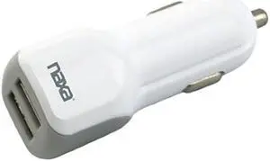 NAXA NA-801WHITE White 10 Watt 2.1 Amp Dual USB Car Charger