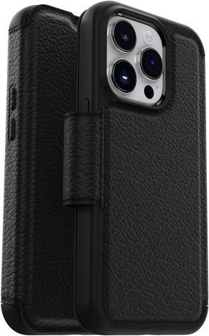 OtterBox Strada Series Black iPhone 14 Plus Case Wallet Cover with Clip Magnet 77-88557