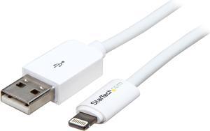 StarTech.com USBLT3MW 3m (10ft) Long White Apple® 8-pin Lightning Connector to USB Cable for iPhone / iPod / iPad - Charge and Sync Cable