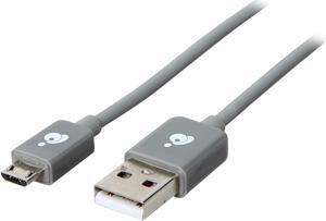 IOGEAR GUMU02 Gray USB Type A to Micro USB Type B Charge & Sync Cable 6.5ft