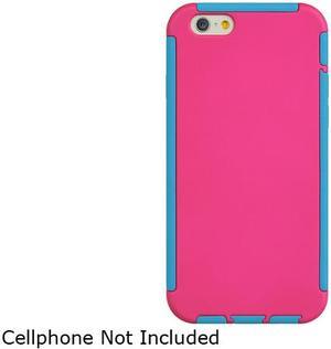 Luxmo Apple iPhone 6 (4.7") Full Protection Case Blue Trim With Hot Pink PC FPIP6BLHP