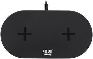 Adesso AUH-1040 15W Max Dual Wireless 2 Coils Qi-Certified Fast Charging Pad