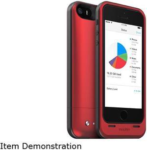 Mophie Space Pack Red 1700 mAh Battery Case with 32GB built-in storage for iPhone 5 / 5s / SE 2821