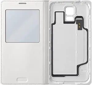 SAMSUNG White Galaxy S 5 S-View Flip Cover EF-CG900BWESTA