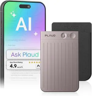 PLAUD Note AI Voice Recorder W/ Black Magnetic Case, AI Transcribe & Summarize, Support 112 Languages, AI Notetaker for Lectures and Meetings (STARLIGHT)