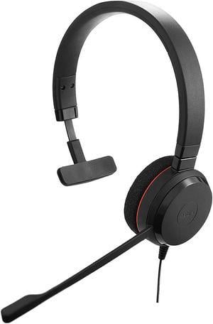 Jabra Evolve 20 MS Mono GSA4993-823-109 USB-A Connector Single Ear Evolve 20 Wired On Ear Mono Headset with Noise Cancellation Microphone, Black