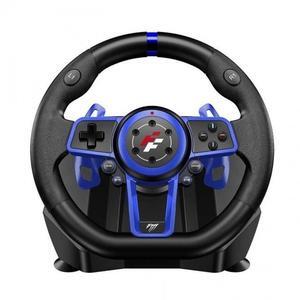 Flashfire SUZUKA 900S Premium Adjustable Racing Steering Wheel PS5 Version, Compatible with PS3, PS4, PS5 and Nintendo Switch, 270-900 Degrees Rotation with 3 Pedal Board and H-Shifter, Black and Blue