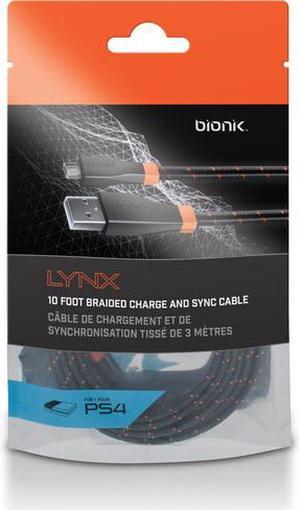 Bionik Bnk-9001 Ps4 Lynx Charge Cable 10 Ft Blk/Rd