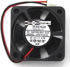 Original DFS301012L 12V 0.7W 3CM 3010 cooling fan30*30*10mm 2-wire 2-pin