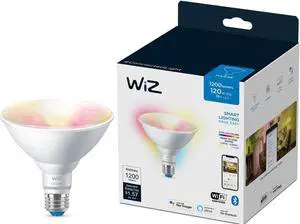 WiZ Connected Color PAR38 Outdoor Smart WiFi Light Bulb, 2200K - 6500K + RGB, 16 Million Colors, Compatible with Alexa, Google Assistant, & Siri Shortcuts, No Hub Required (603894), (16 Colors)
