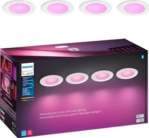 Philips Hue White and Color Ambiance 5-6" High Lumen Recessed Downlight (4-pack) - White  578674