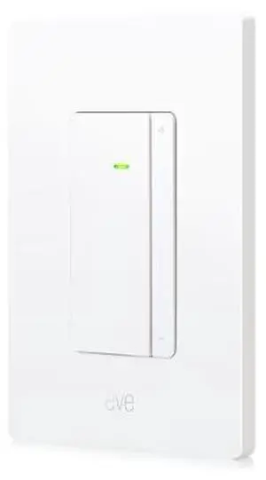 Eve Switch Matter, Single Pole 3-Way LED Toggle Light Dimmer Switch with Built-In Alexa Wall Plate Included , White