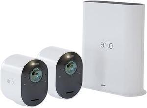 Arlo Ultra VMS5240-100PAS Wire-Free Security System with 2 Bullet 4K HD Cameras - White