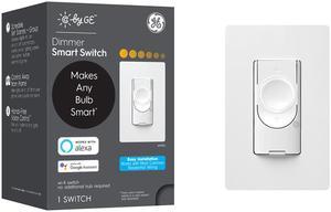 C by GE 3-Wire Smart Switch Dimmer, White - Wi-Fi, Works with Alexa and Google Assistant Without a Hub, No Neutral Wire Required, Single-Pole/3-Way Replacement